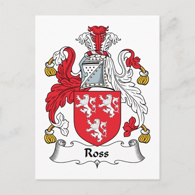 Ross Family Crest Postcard (Front)