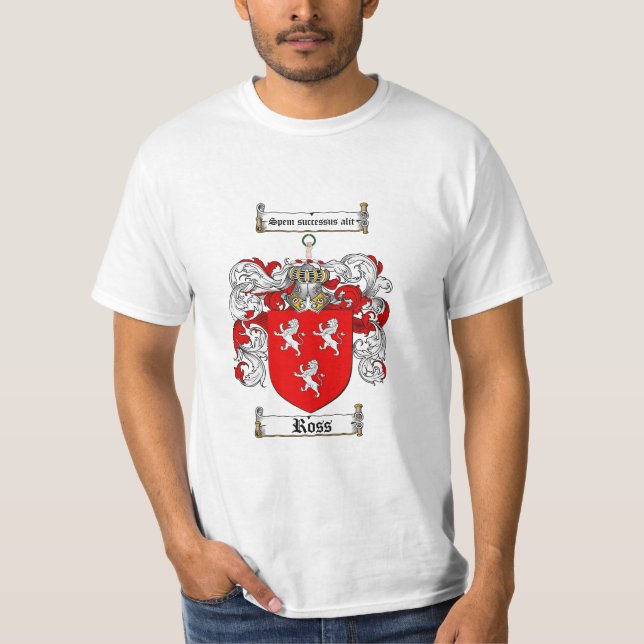 Ross Family Crest - Ross Coat of Arms T-Shirt (Front)