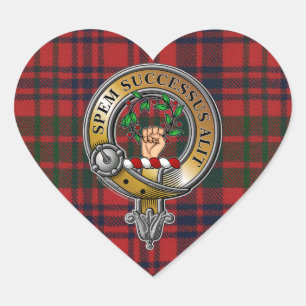Ross Tartan & Badge Heart Sticker