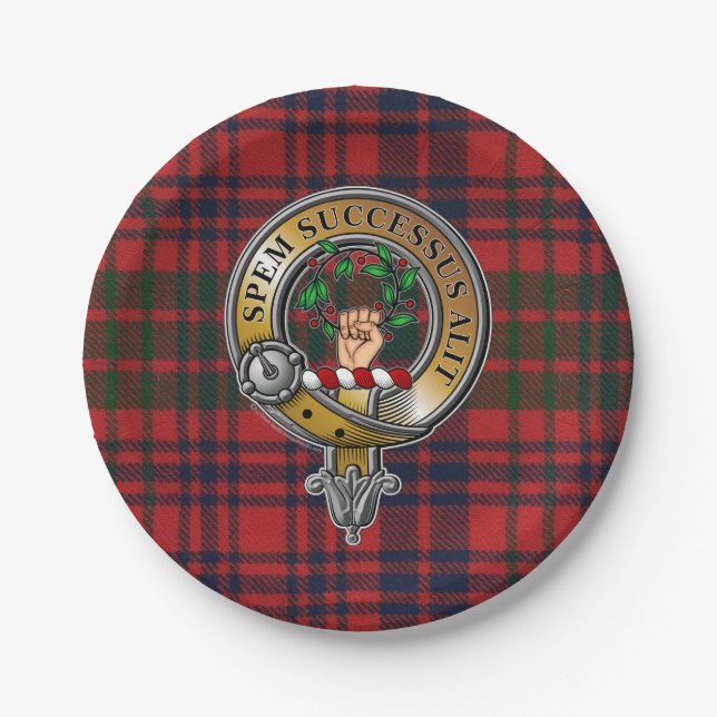 Ross Tartan & Badge Paper Plate (Front)