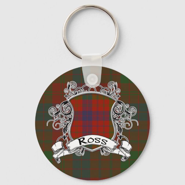Ross Tartan Shield Key Ring (Front)