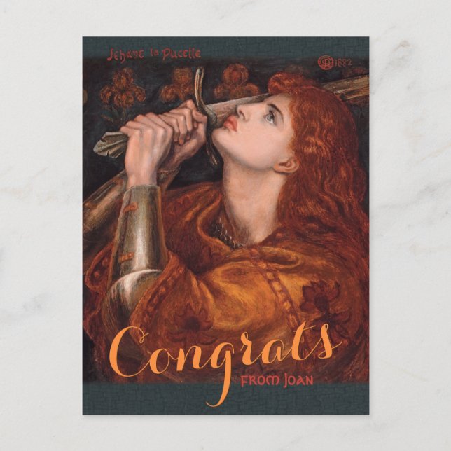 Rossetti Joan of Arc Congratulations CC1048 Postcard (Front)