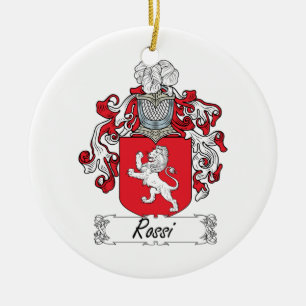 Rossi Family Crest Ceramic Tree Decoration