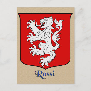 Rossi Family Heraldic Shield Postcard