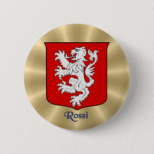 Rossi Historical Shield on Golden Sunburst 6 Cm Round Badge