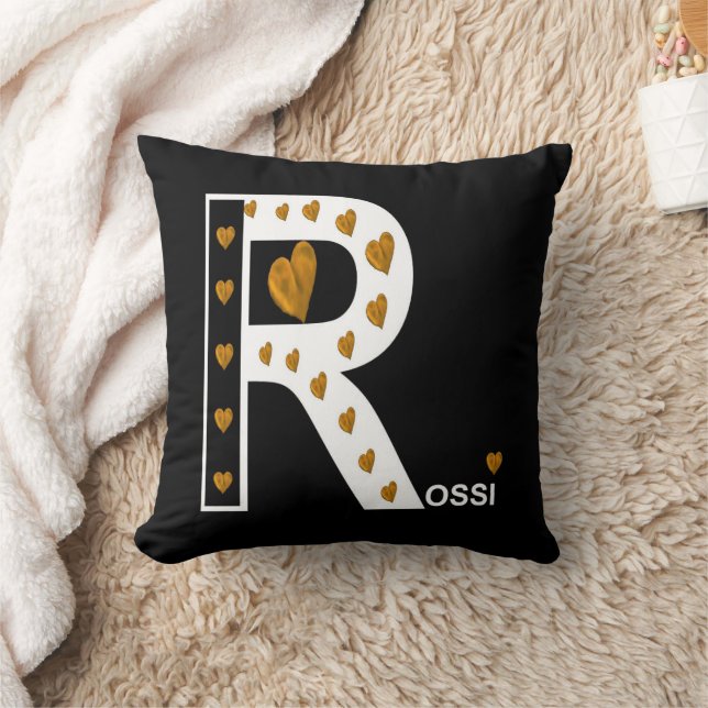 Rossi Love III on Gold/White/Black Cushion (Blanket)