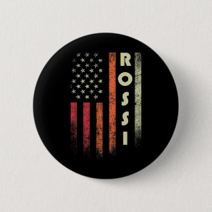 Rossi Surname Funny Retro Vintage Birthday America 6 Cm Round Badge