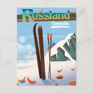 Rossland Canada travel poster. Postcard
