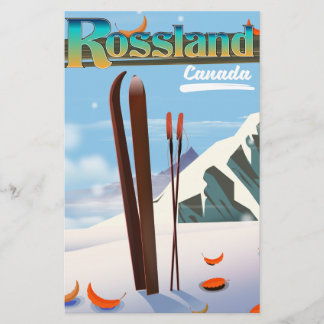Rossland Canada travel poster. Stationery