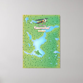 Røssvatnet Norway lake map art print. Canvas Print