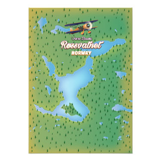 Røssvatnet Norway lake map art print. Photo Print
