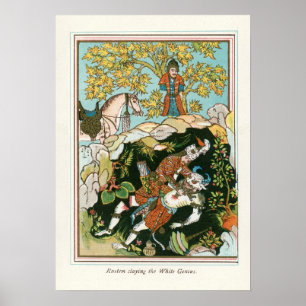 Rostam slaying the White Genie Poster