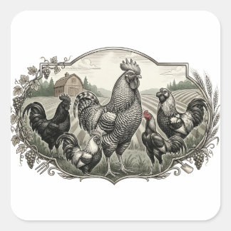 Roster in the farm square sticker