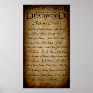 ROSTER of NOTABLE DEADWOOD CITIZENS Poster
