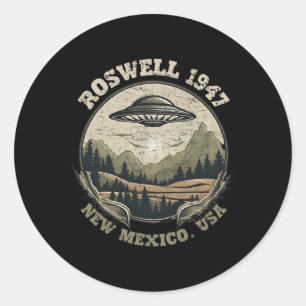 Roswell 1947 Abduction New Mexico Ufo Vintage Alie Classic Round Sticker