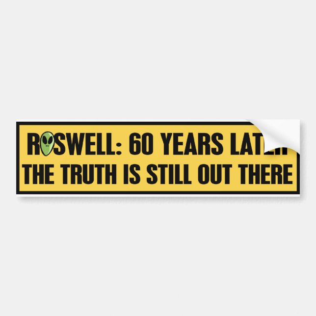 ROSWELL 60 YRS LATER BUMPER STICKER (Front)