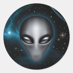 Roswell Alien II (sticker) Classic Round Sticker