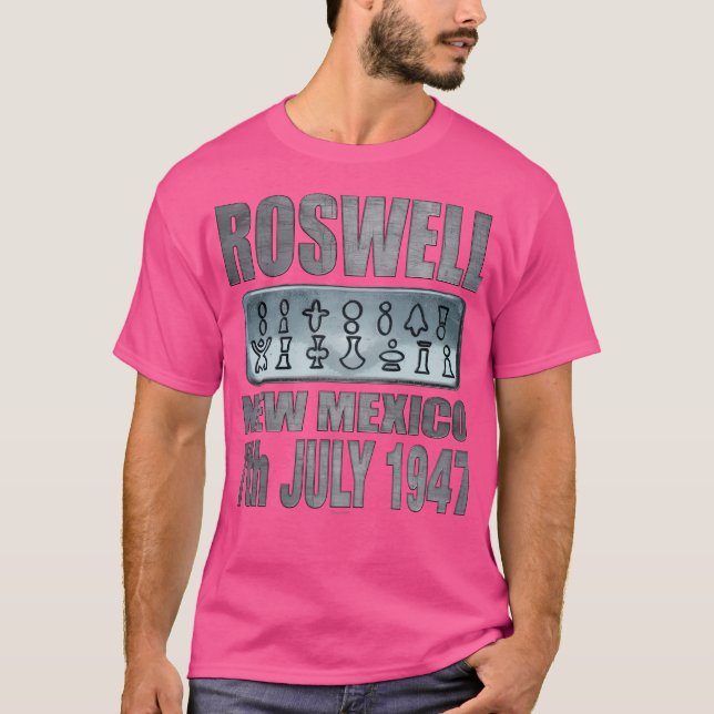 Roswell Alien Text Design T-Shirt (Front)