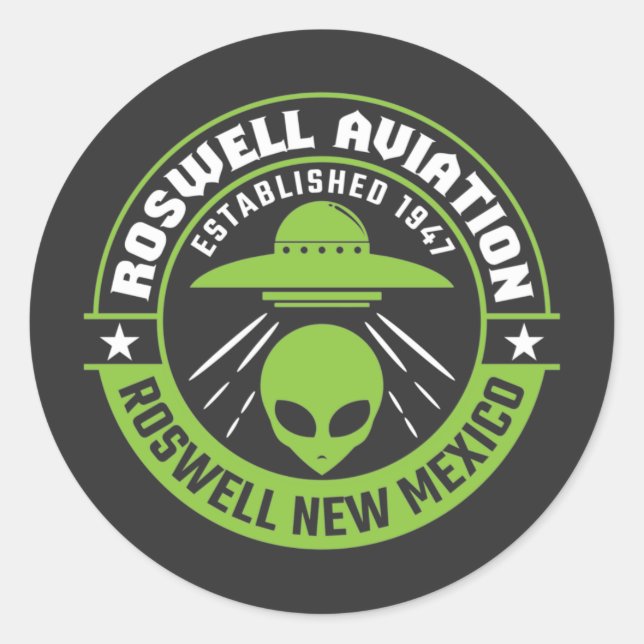 Roswell Aviation Established 1947 Classic Round Sticker (Front)