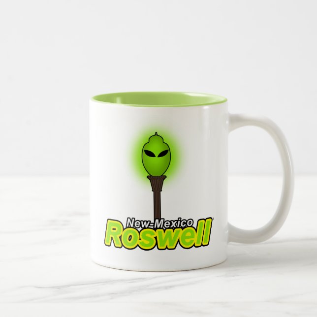 Roswell City New-Mexico Two-Tone Coffee Mug (Right)