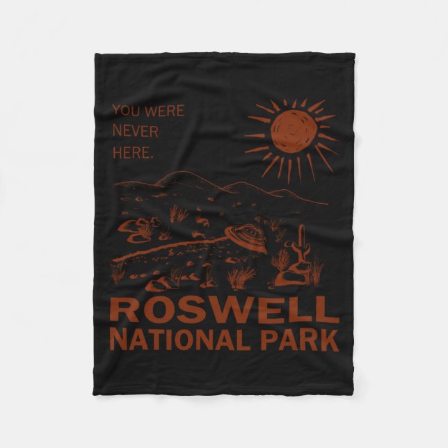 Roswell National Park Ufo Flying Saucer Aliens _1  Fleece Blanket (Front)