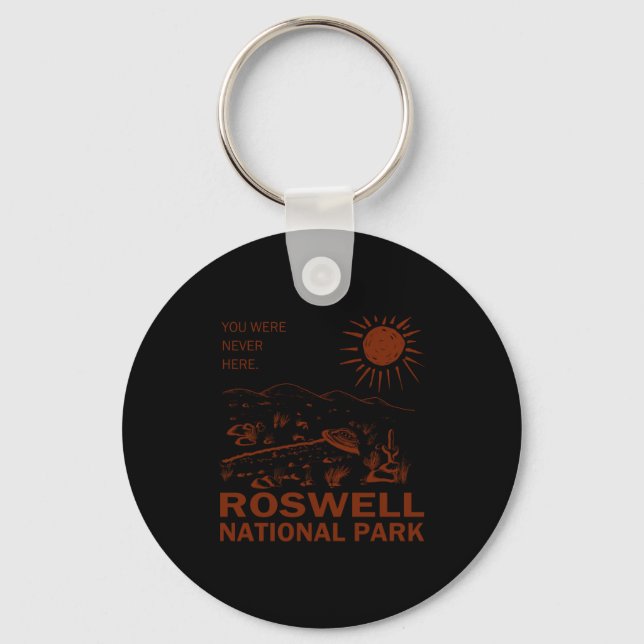 Roswell National Park Ufo Flying Saucer Aliens _1  Key Ring (Front)
