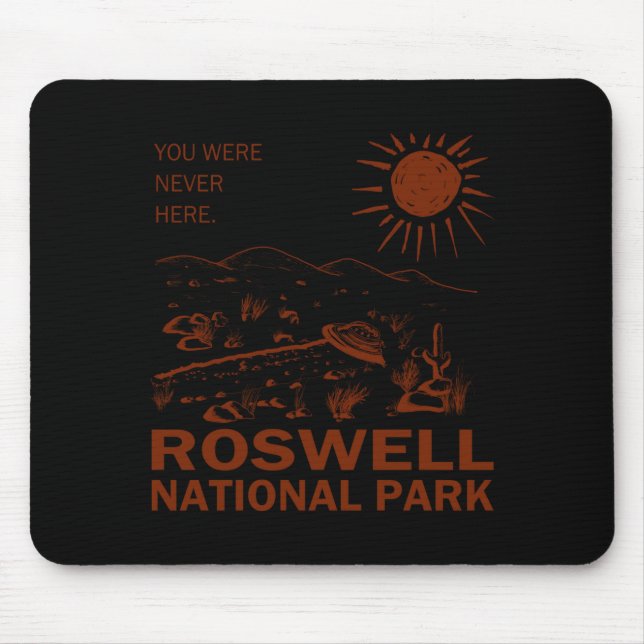 Roswell National Park Ufo Flying Saucer Aliens _1  Mouse Mat (Front)