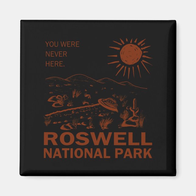 Roswell National Park Ufo Flying Saucer Aliens  Magnet (Front)