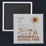 Roswell National Park UFO Flying Saucer Aliens T-S Magnet<br><div class="desc">Roswell National Park - you were never here! This funny UFO t-shirt is the perfect gift for alien believers and anyone that is familiar with the events of July 1947 in Roswell, New Mexico. This design features a hand drawn illustration of a flying saucer crash with a funny quote and...</div>