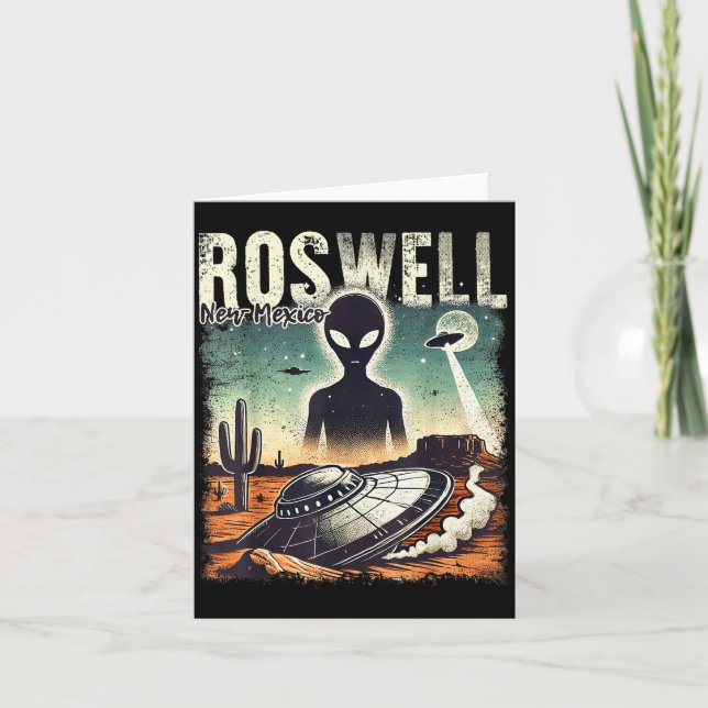 Roswell New Mexico 1947 Alien Abduction Ufo Crash  Card (Front)