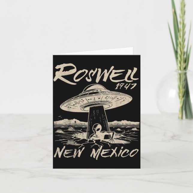 Roswell New Mexico 1947 Alien Abduction Ufo Crash  Card (Front)