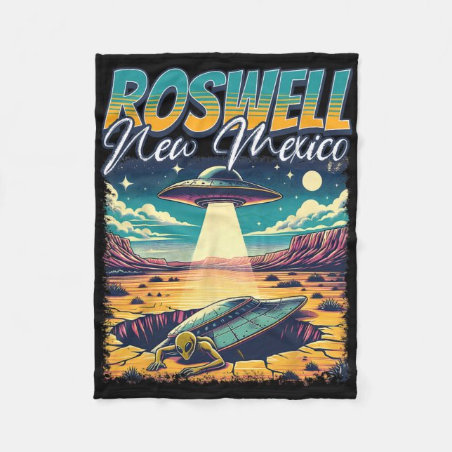 Roswell New Mexico 1947 Alien Abduction Ufo Crash  Fleece Blanket (Front)