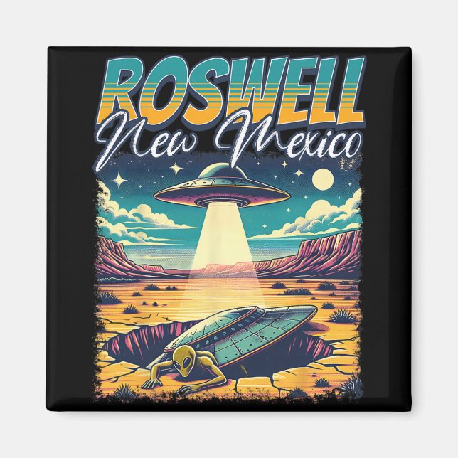 Roswell New Mexico 1947 Alien Abduction Ufo Crash  Magnet (Front)