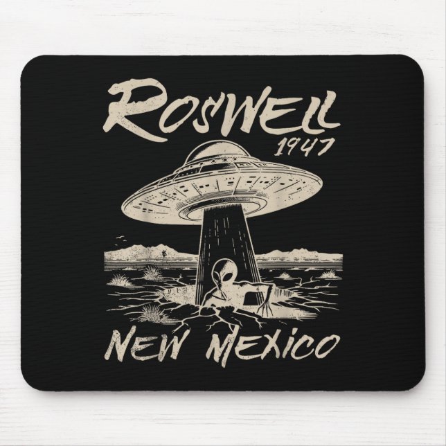 Roswell New Mexico 1947 Alien Abduction Ufo Crash  Mouse Mat (Front)
