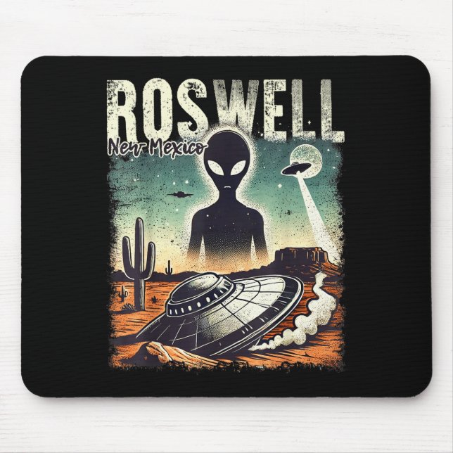 Roswell New Mexico 1947 Alien Abduction Ufo Crash  Mouse Mat (Front)
