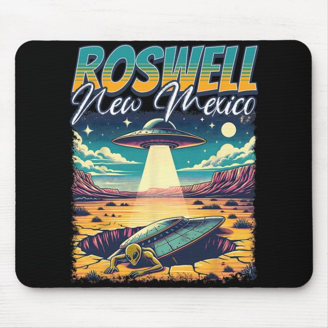Roswell New Mexico 1947 Alien Abduction Ufo Crash  Mouse Mat (Front)