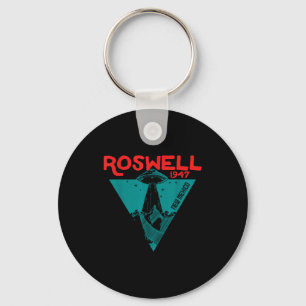 Roswell New Mexico 1947 Ufo Beam Flying Road Vinta Key Ring
