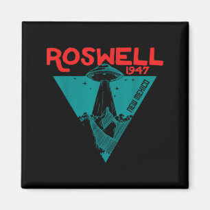 Roswell New Mexico 1947 Ufo Beam Flying Road Vinta Magnet