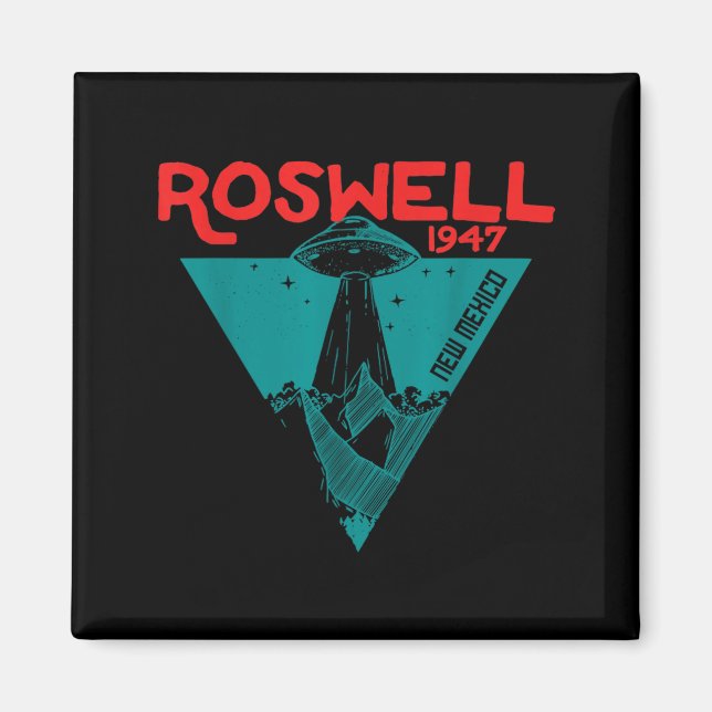 Roswell New Mexico 1947 Ufo Beam Flying Road Vinta Magnet (Front)