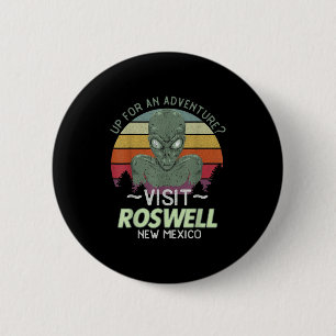 Roswell New Mexico Alien Head Funny Souvenir Quote 6 Cm Round Badge