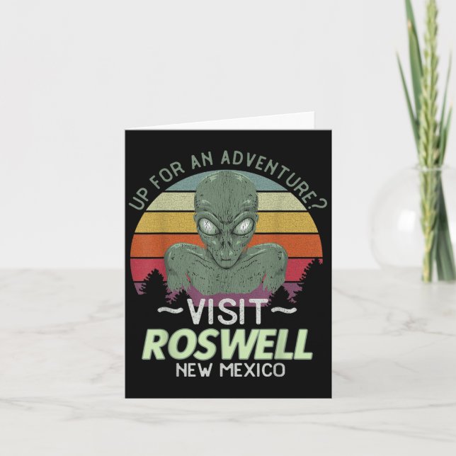 Roswell New Mexico Alien Head Funny Souvenir Quote Card (Front)