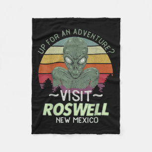Roswell New Mexico Alien Head Funny Souvenir Quote Fleece Blanket