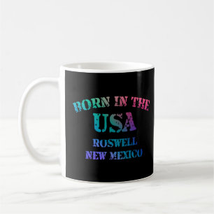 Roswell New Mexico and Born in the USA distressed Coffee Mug