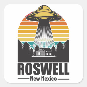 Roswell New Mexico Funny Alien UFO Gift Square Sticker