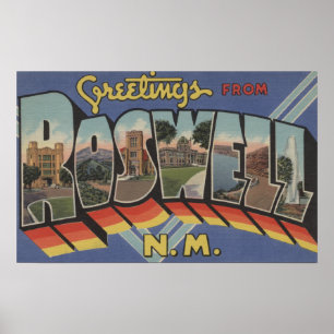 Roswell, New Mexico - Large Letter Scenes Poster