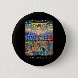 Roswell New Mexico Nm Extraterrestrial Encounter S 6 Cm Round Badge