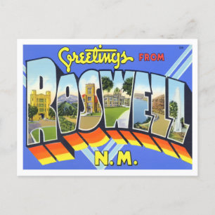 Roswell, New Mexico Vintage Big Letters Postcard