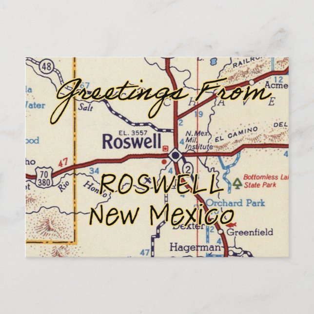 Roswell New Mexico Vintage Postcard (Front)