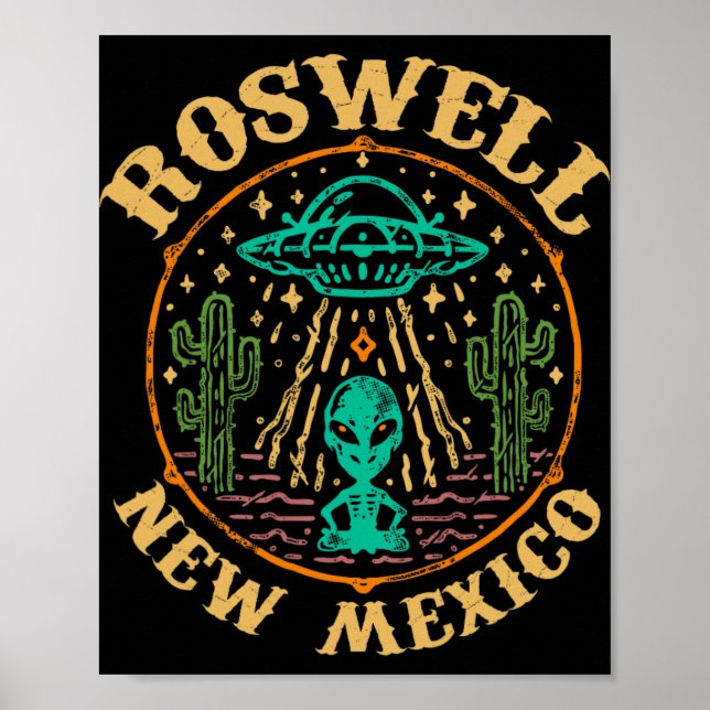 Roswell Nm 1947 - Funny Roswell Aviation New Mexic Poster (Front)