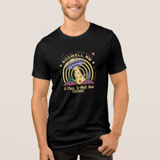 Roswell NM Alien UFO "A Place to Meet New Friends Tri-Blend Shirt